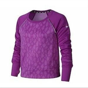 [Nike] Epic Youth Girl Flash Crew Fleece Purple Cropped Training Sweatshirt